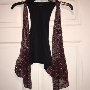 BKE beaded vest.